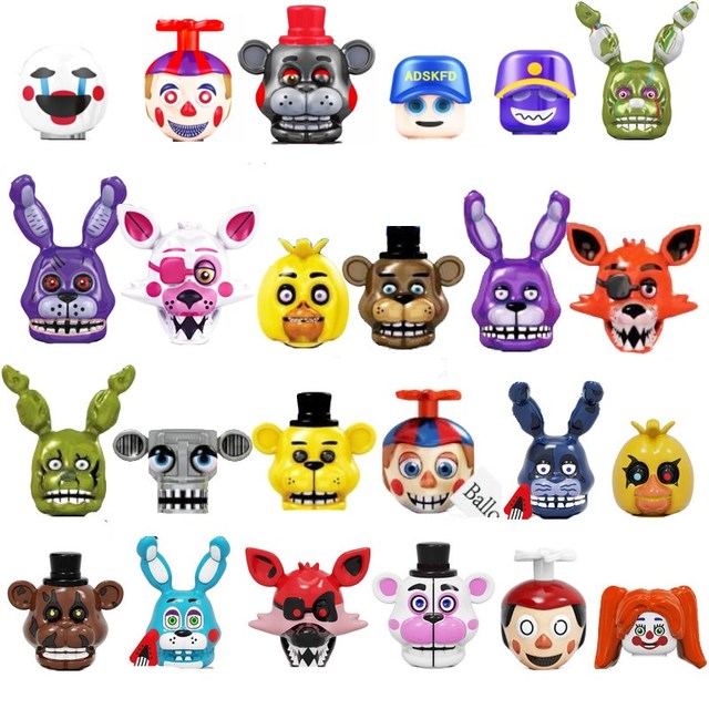 Blocos de construção para crianças five nights, fnaf, bonnie, foxy,  freddychica, urso spaft, balão de personagens, brinquedos para meninos,  presentes - AliExpress